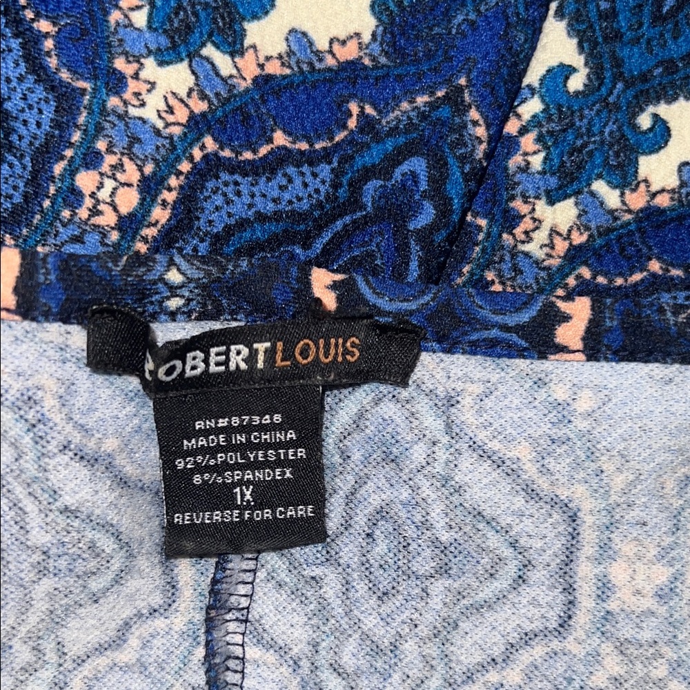 Blue Patterned Women's Top - Picture 3 of 4